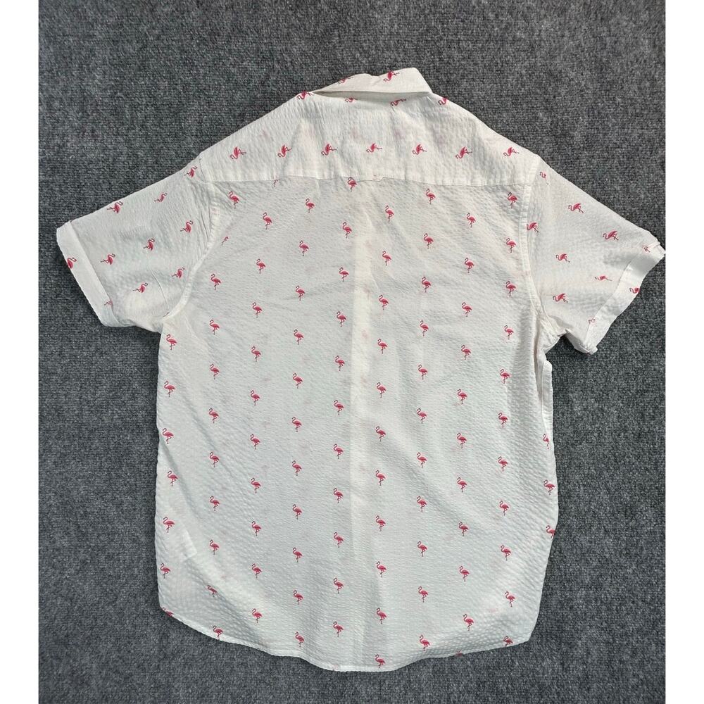 Denim & Flower Ricky Singh Flamingo Camp Shirt Men's Medium White Button Up - Picture 2 of 6